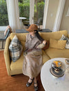 SWAYING 25 Fall/Winter Collection: Beaded Alpaca Wool Sweater/Skirt Set SW-SW25AW3B04-XING (Beige) Skirt (SW25AW1T07C1S4)